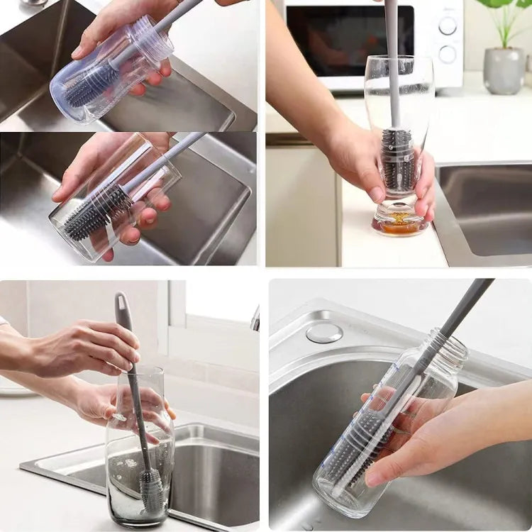 Silicone Bottle Cleaning Brush With Long Handler Milk Feedersh