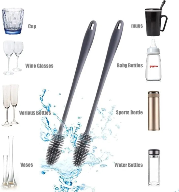 Silicone Bottle Cleaning Brush With Long Handler Milk Feedersh