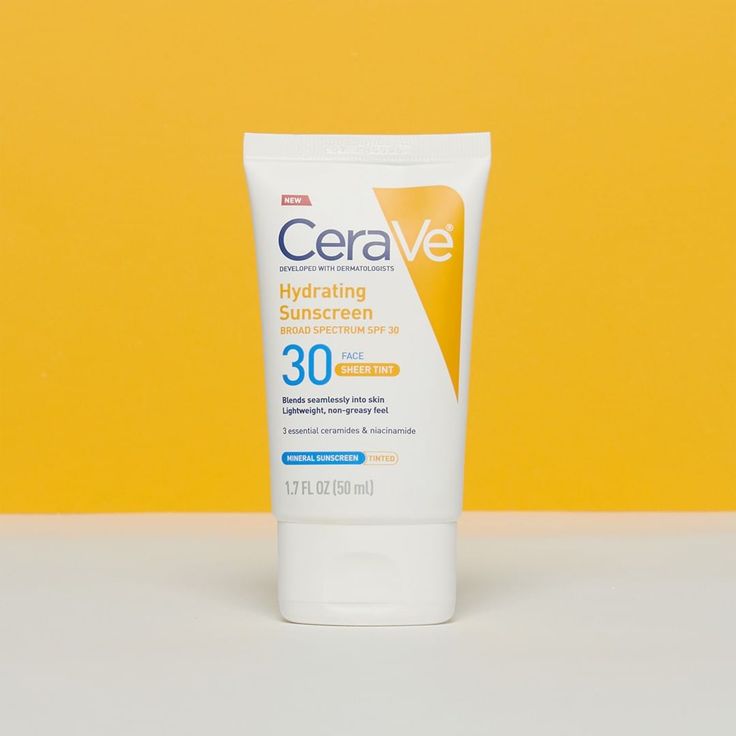 Cerave Haydrating Mineral Sunscreen Broad Spectrum Spf 30 Face Sheer Tint 50Ml