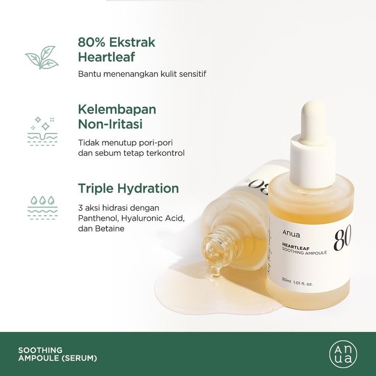 Anua Heartleaf 80% Moisture Soothing Ampoule - 30ml